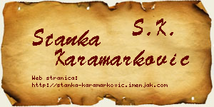 Stanka Karamarković vizit kartica